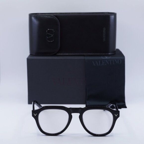 Valentino V-TALE II VLX-139A Aviator Eyeglasses 52mm - Shiny Black - Picture 4 of 11